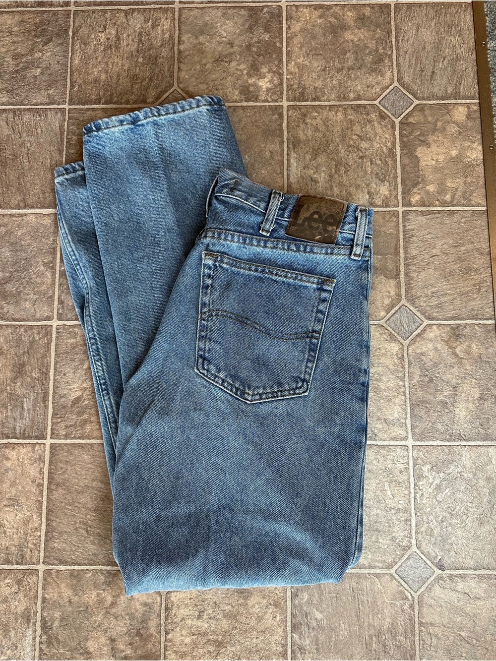 Lee Mens 34x32 Regular Fit 100% Cotton Denim Straight Leg Jeans Light Stone